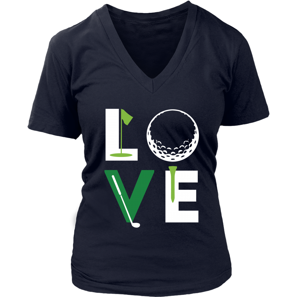 Golf Love Gift, Woman's tee, Unisex T-shirt, V-neck, Summer Apparel