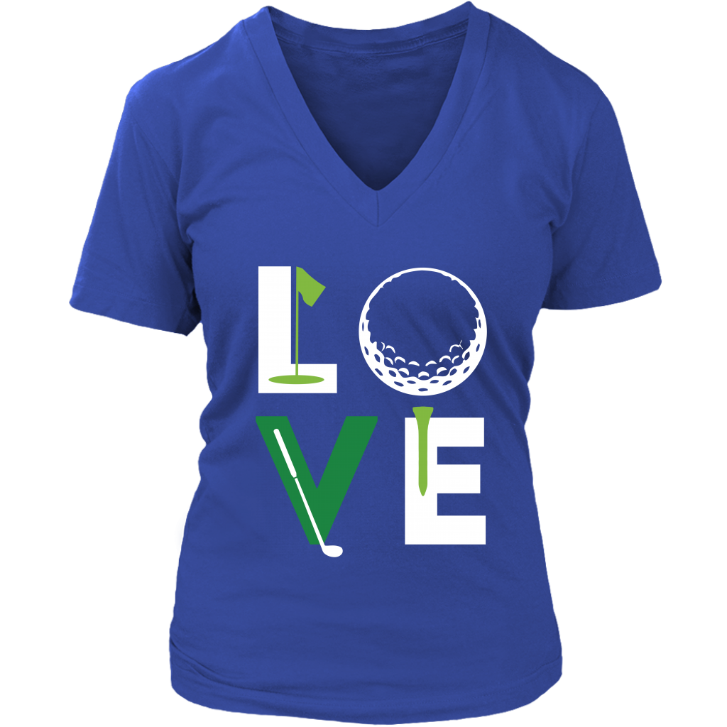 Golf Love Gift, Woman's tee, Unisex T-shirt, V-neck, Summer Apparel