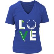 Golf Love Gift, Woman's tee, Unisex T-shirt, V-neck, Summer Apparel