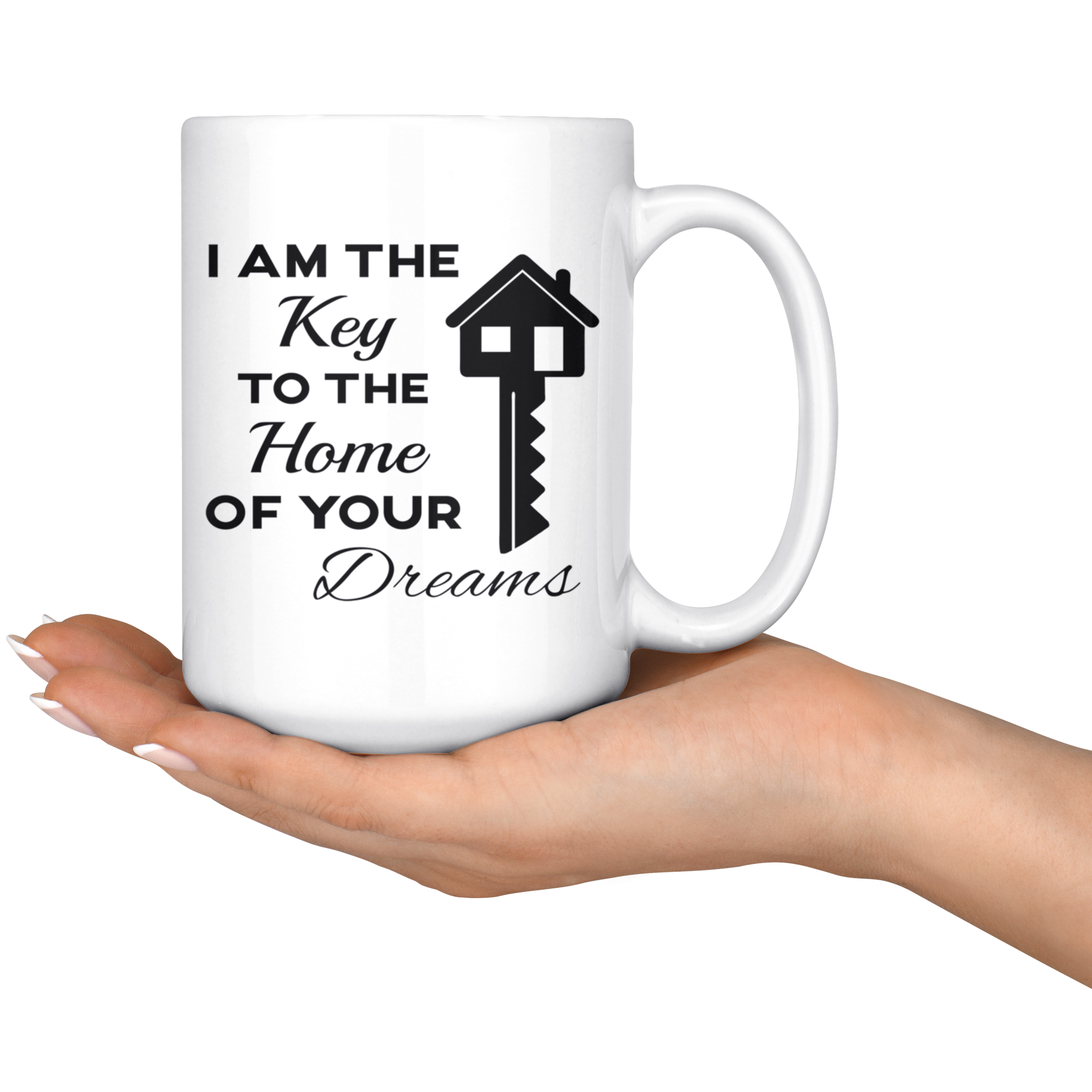 Real Estate, Real Estate Agent-I Am The Key-Birthday Present, Christmas Gift, White Mug 15oz