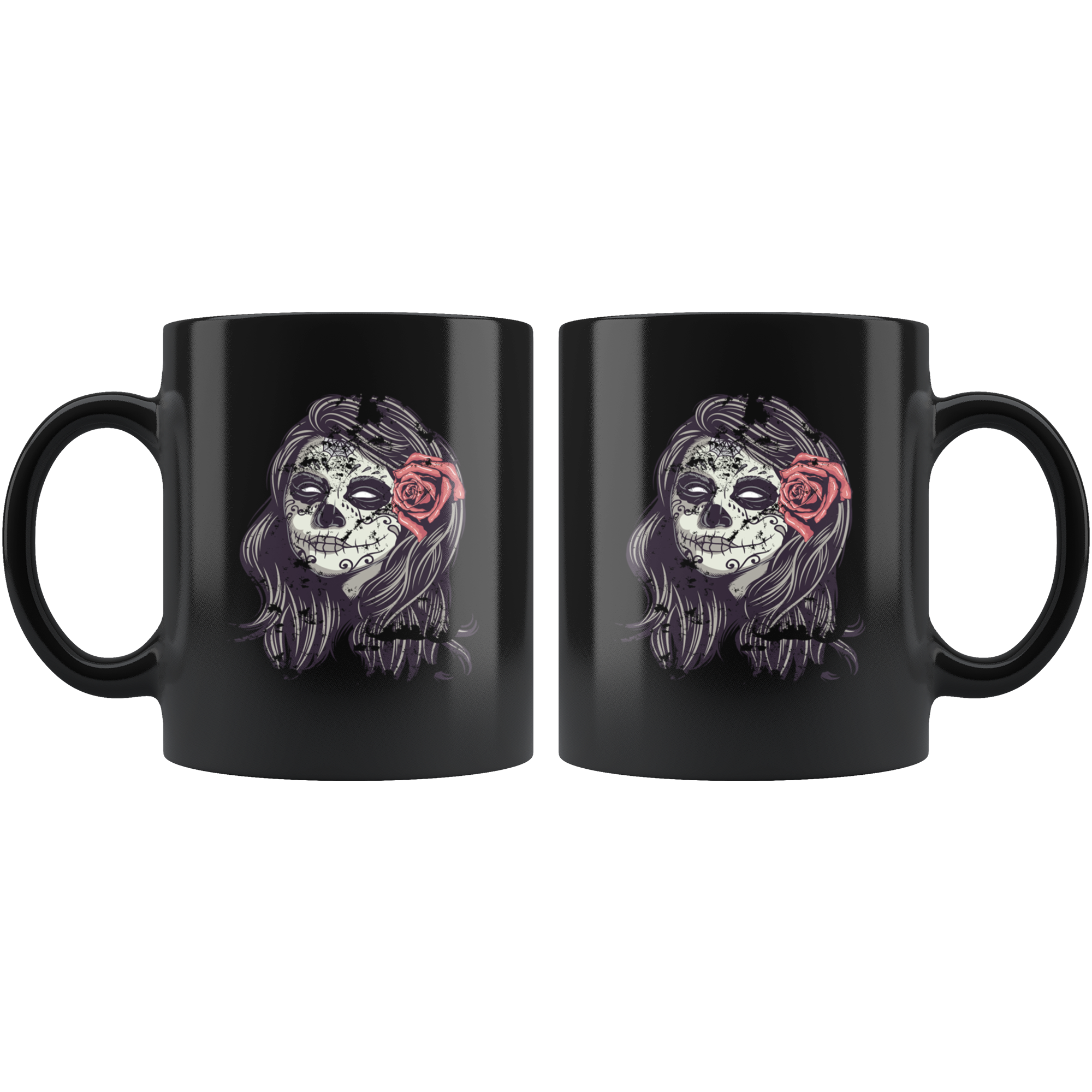Funny mug - Sugar skull lady Mug 11oz Black