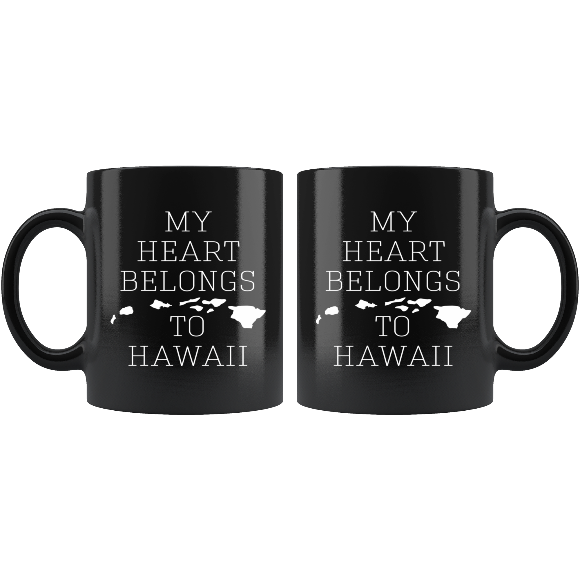 Hawaii cup Hawaii coffee mug - My heart belongs to Hawaii mug - Hawaii coffee cup Hawaii state mug 11oz Black US State mugs