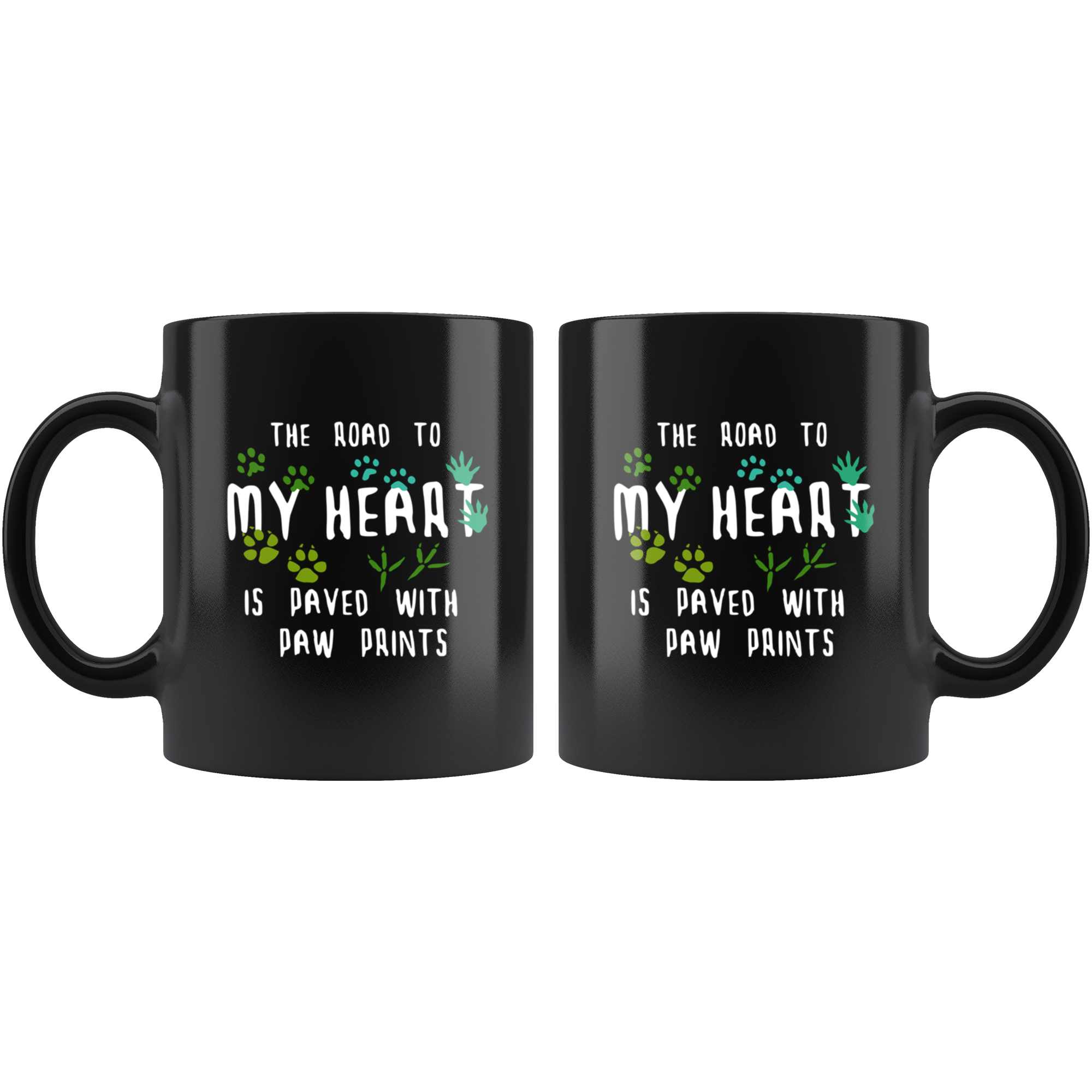 Mug Veterinarian mug The road to my heart is paved with paw prints mug - Vet Nurse coffee mug Veterinary coffee cup Black (11oz)
