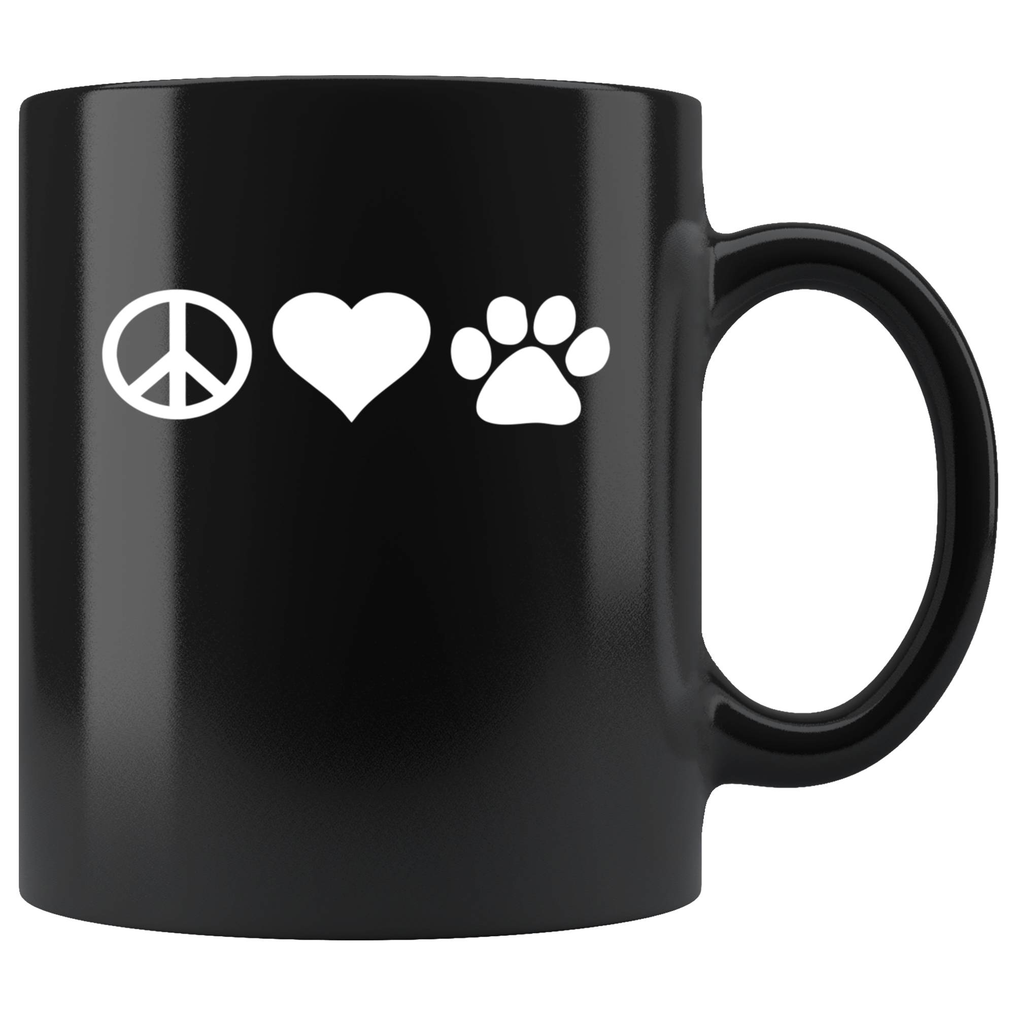Mug Vet Tech gifts Veterinarian mug - Peace love paws mug - Vet Nurse coffee mug Veterinary coffee cup Black (11oz)