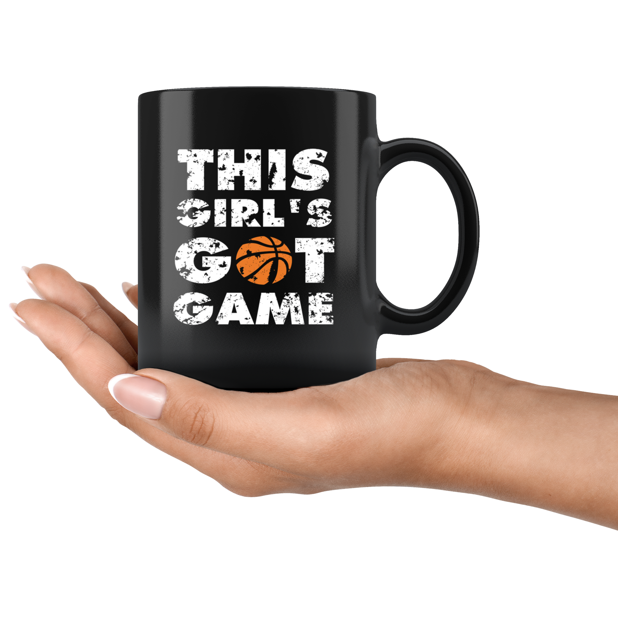 Mug Basketball Gifts - This girl's got game - Basketball Mug Basketball Coffee Cup (11oz) Black