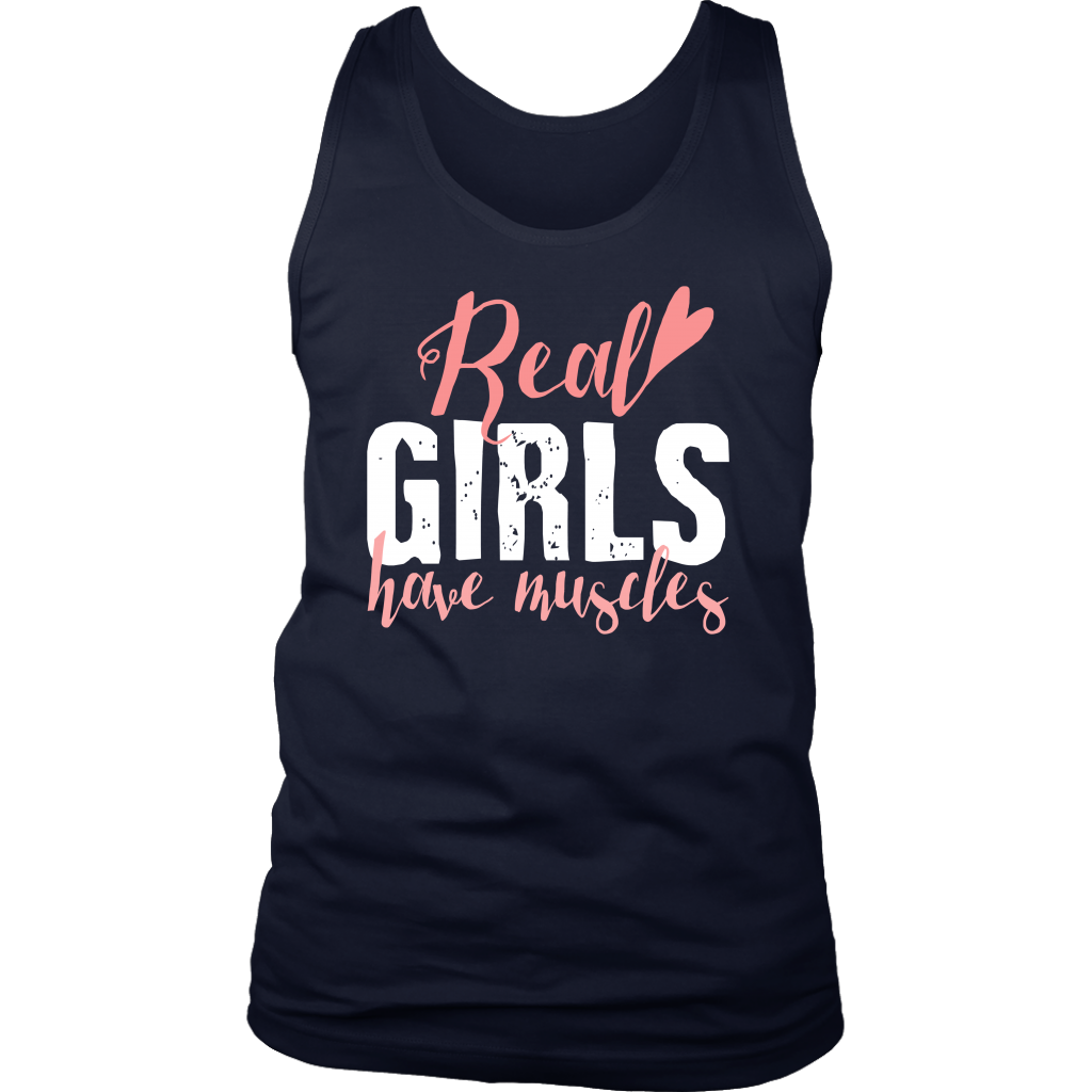 Fitness Real girls have muscles Gift, Birthday Present, Racerback, Tank Top, Summer Apparel