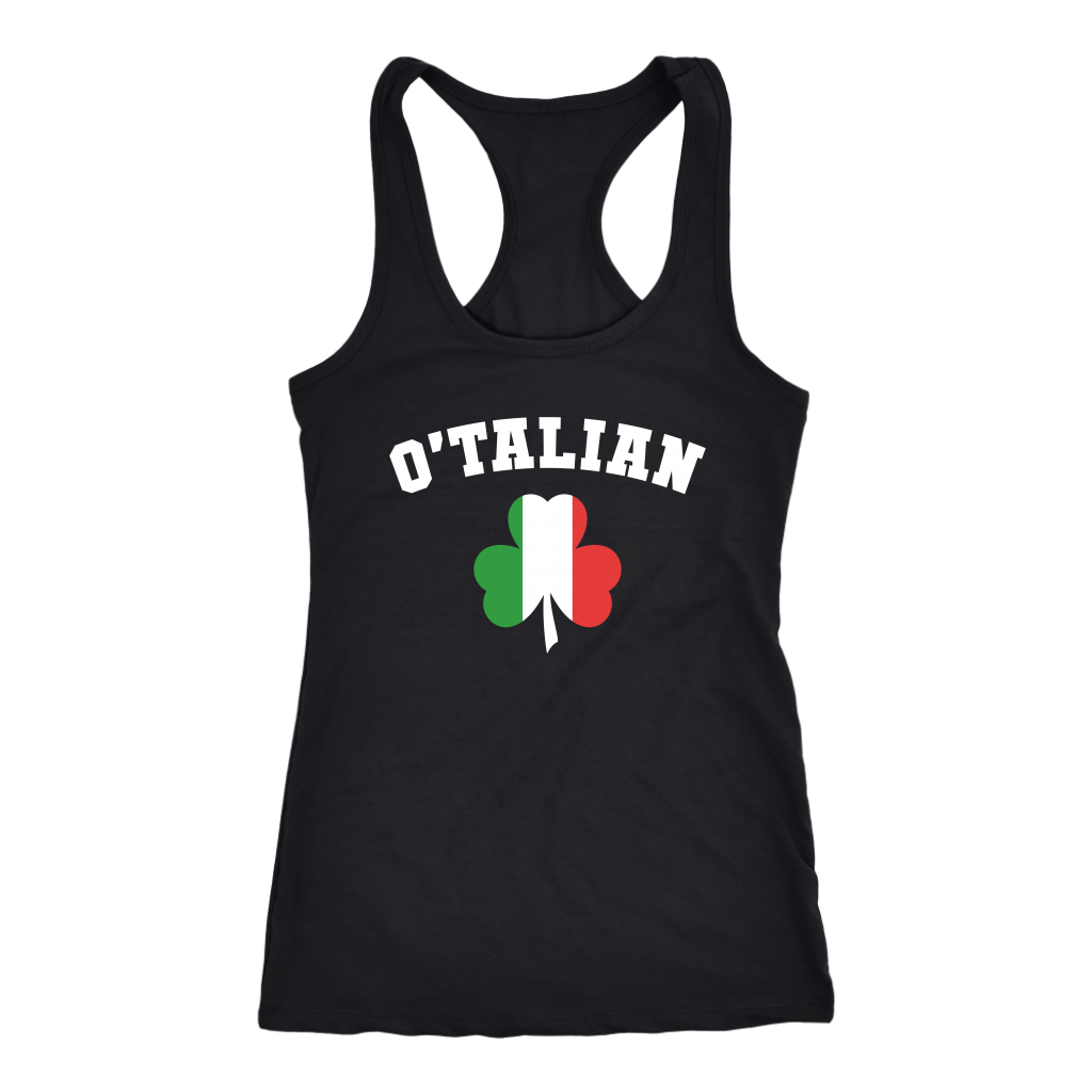 Italian O'talian St. Patrick's Gift, Birthday Present, Racerback, Tank Top, Summer Apparel
