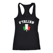 Italian O'talian St. Patrick's Gift, Birthday Present, Racerback, Tank Top, Summer Apparel