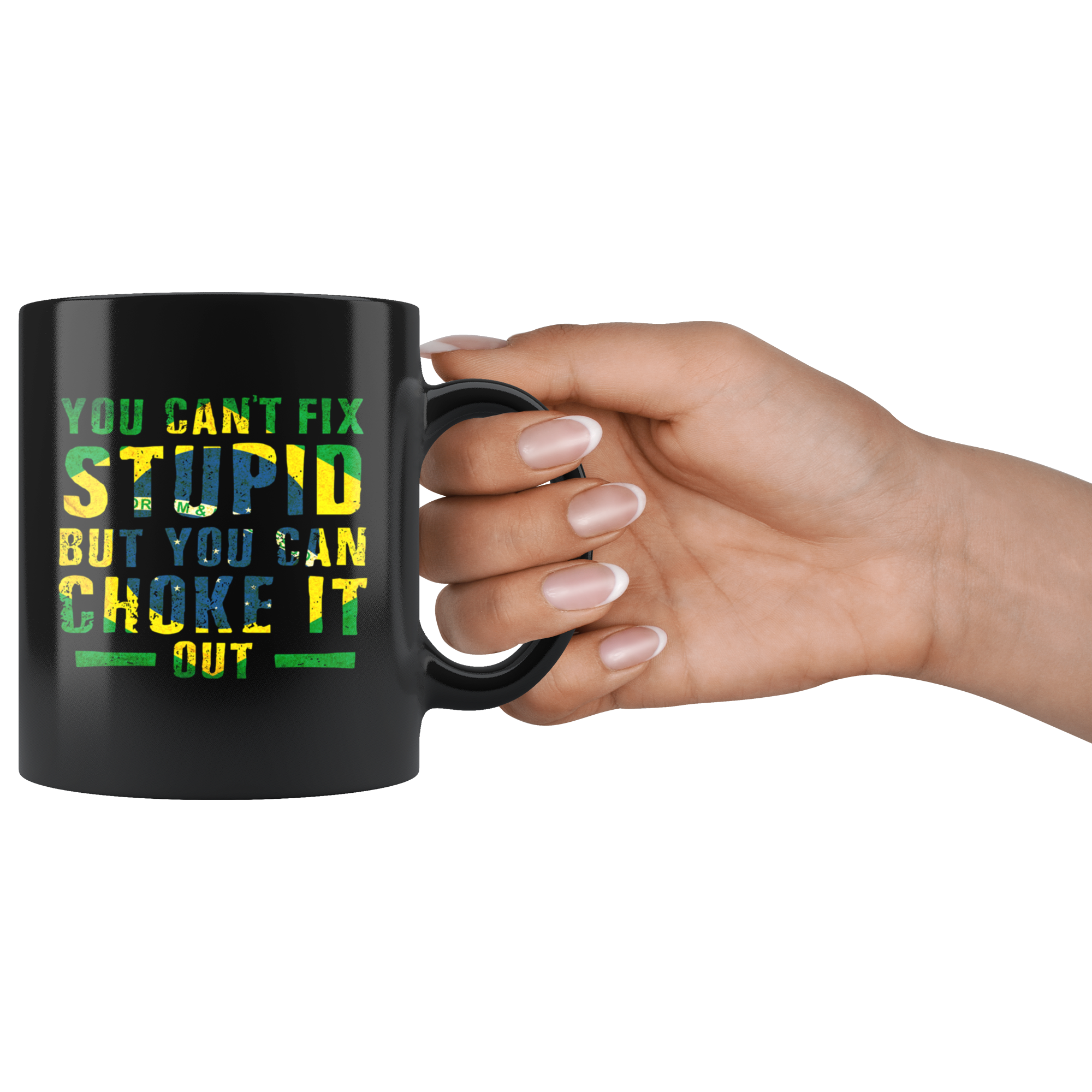 Mug Brazilian Jiu Jitsu BJJ You can't fix stupid but you can choke it out mug - BJJ Coffee Cup BJJ Coffee Mug (11oz) Black
