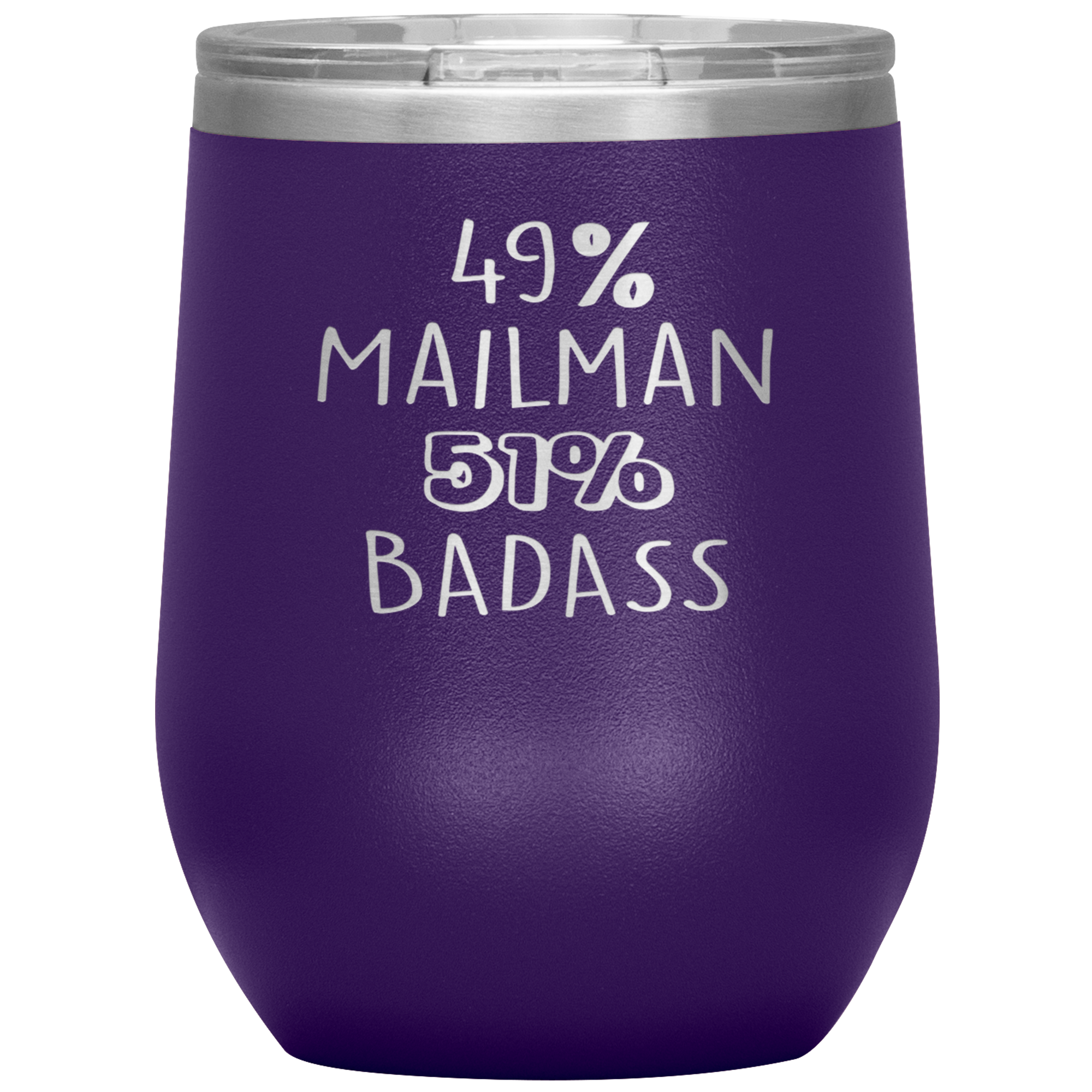 Mailman Gift, 49% Mailman, Badass, 12oz Tumbler, Travel mug, Coffee Tumbler, Present for Mailman Colleague