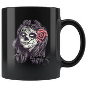 Funny mug - Sugar skull lady Mug 11oz Black