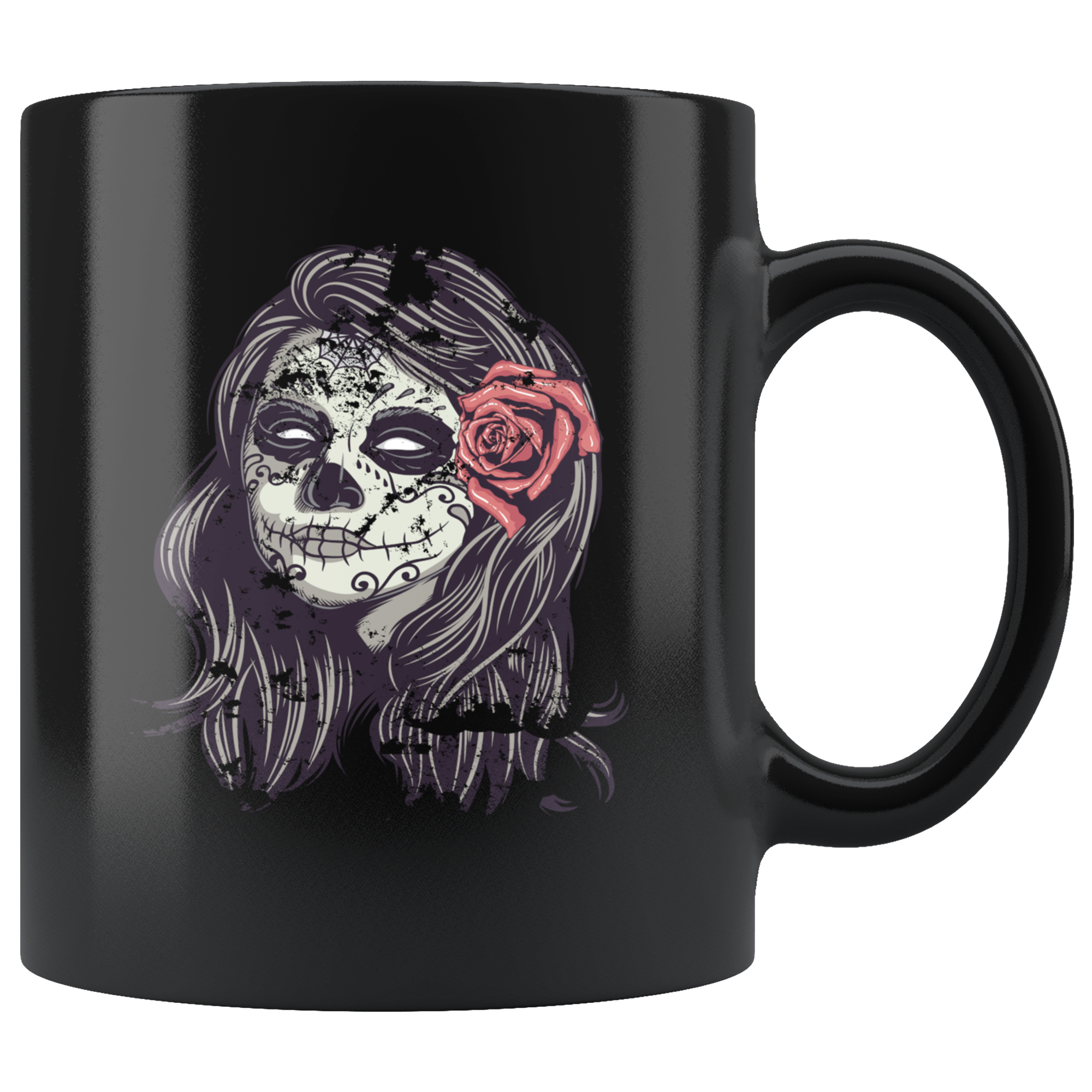 Funny mug - Sugar skull lady Mug 11oz Black
