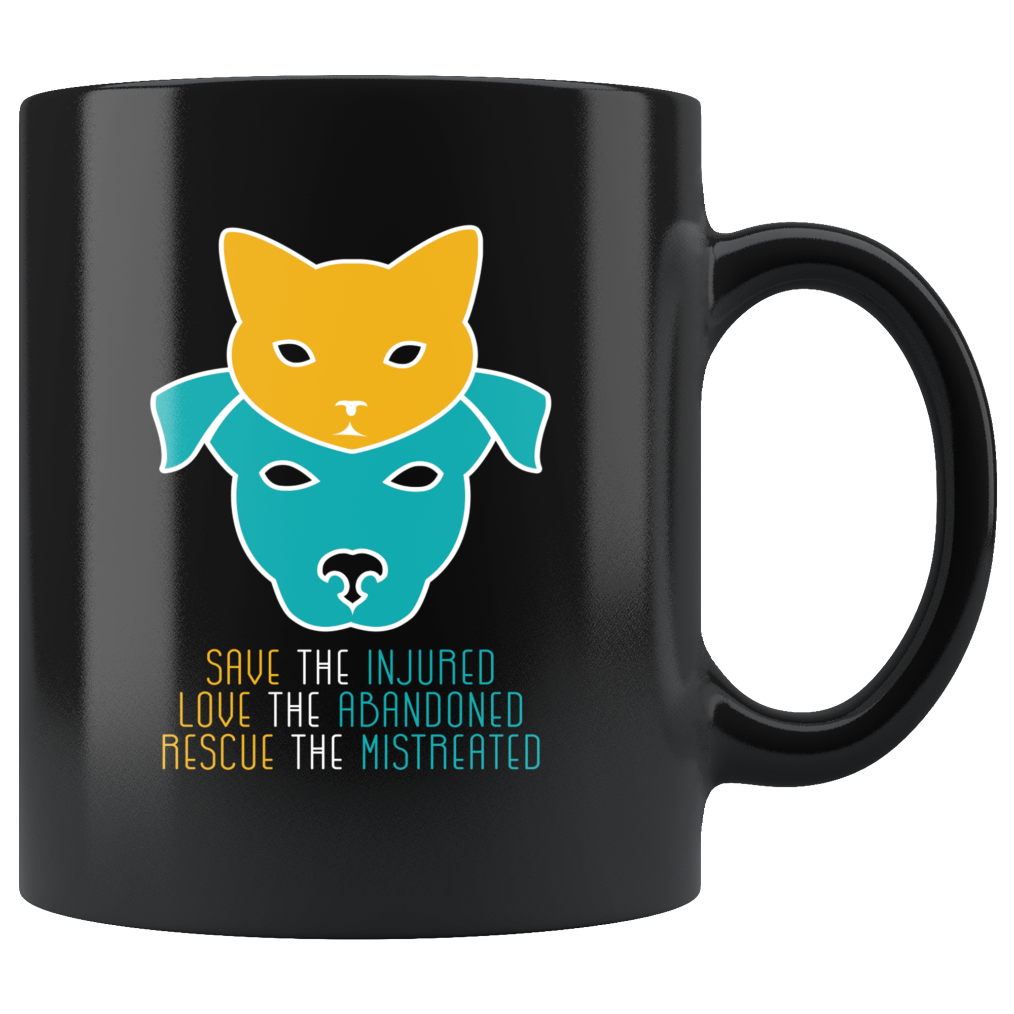 Veterinarian mug - Save the injured, love the abandoned, rescue the mistreated mug - Vet Nurse coffee mug Veterinary coffee cup Black (11oz)