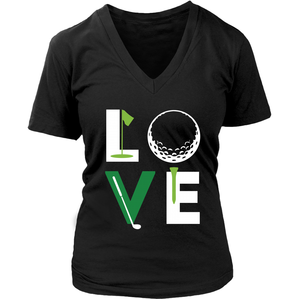 Golf Love Gift, Woman's tee, Unisex T-shirt, V-neck, Summer Apparel