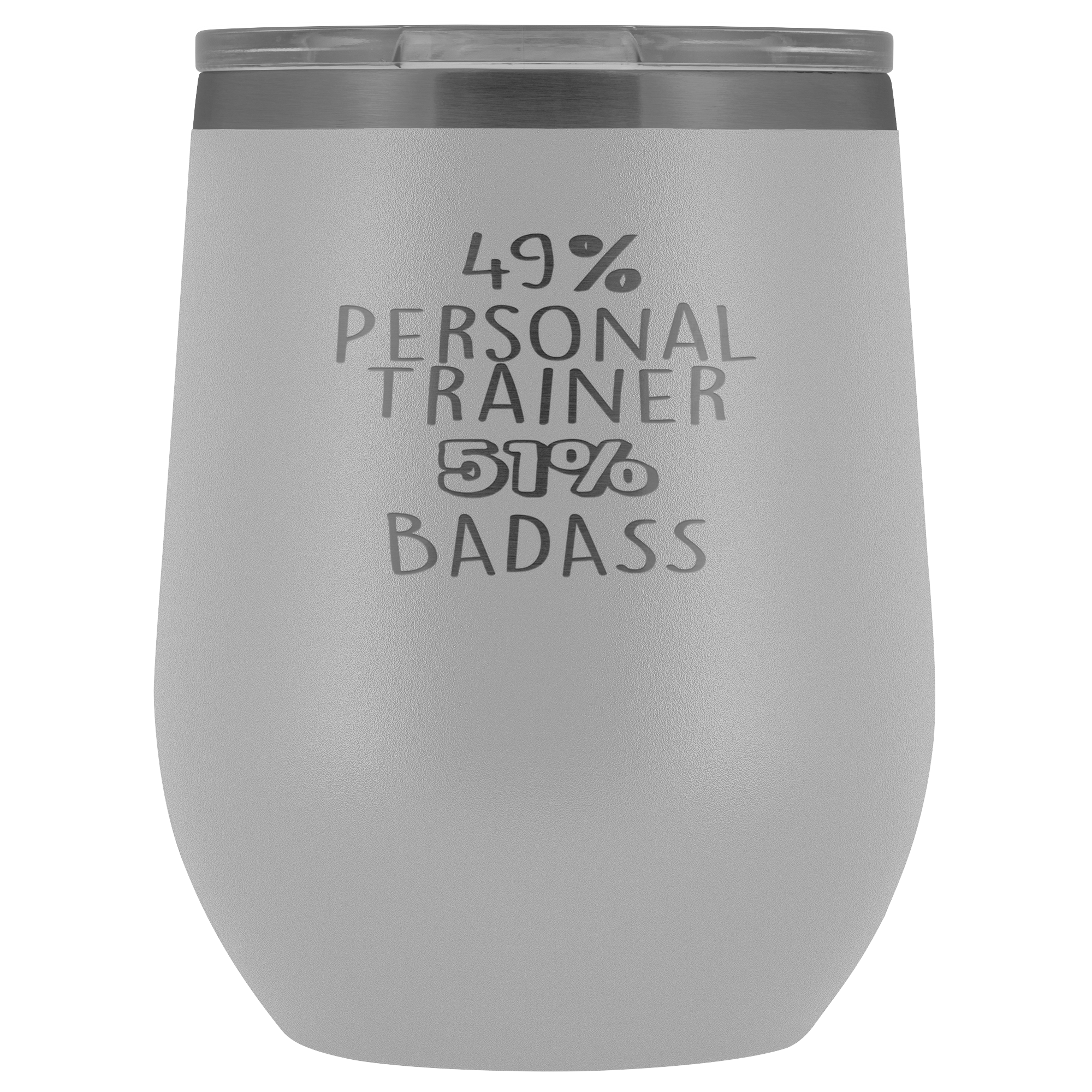 Personal Trainer Gift, 49% Personal Trainer, Badass, 12oz Tumbler, Travel mug, Coffee Tumbler, Present for Personal Trainer Colleague