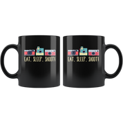 Photographers mug photographers cup - Eat, sleep, shoot! mug - photographers gifts photographer mug photography mugs (11oz) Black