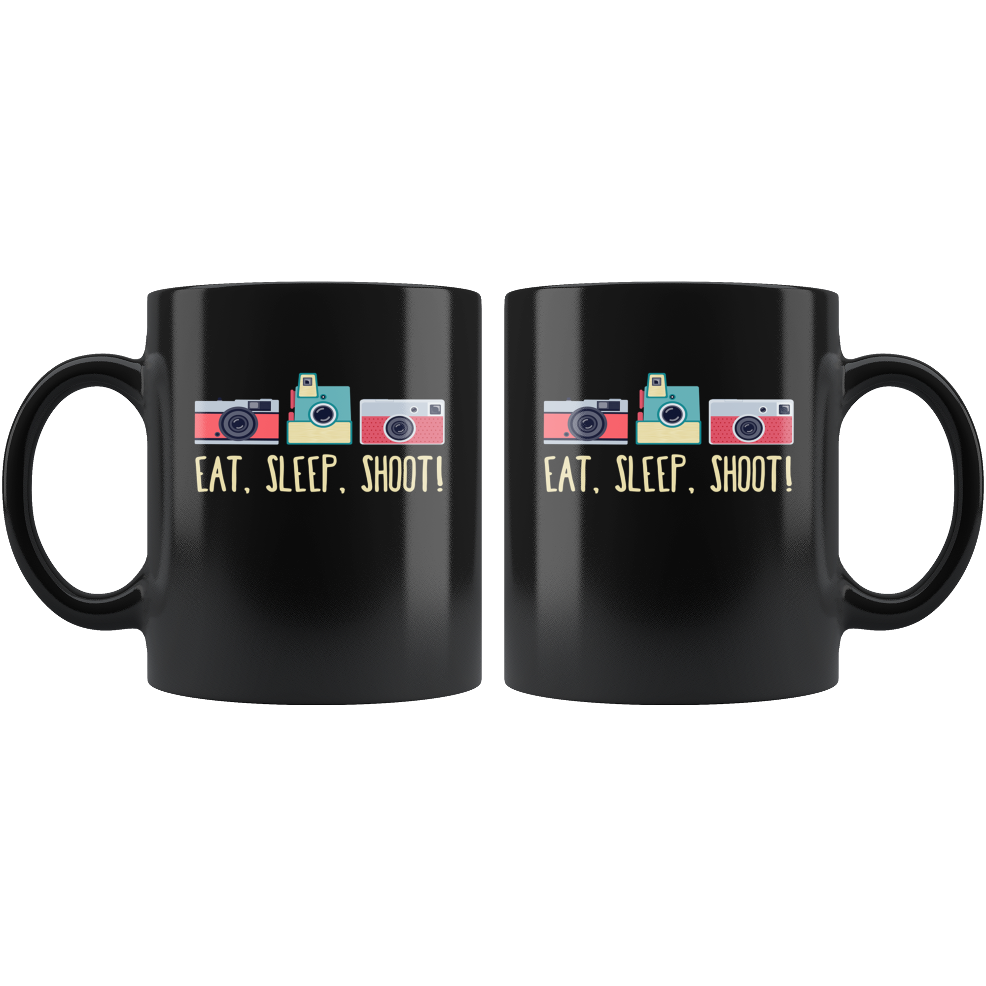 Photographers mug photographers cup - Eat, sleep, shoot! mug - photographers gifts photographer mug photography mugs (11oz) Black