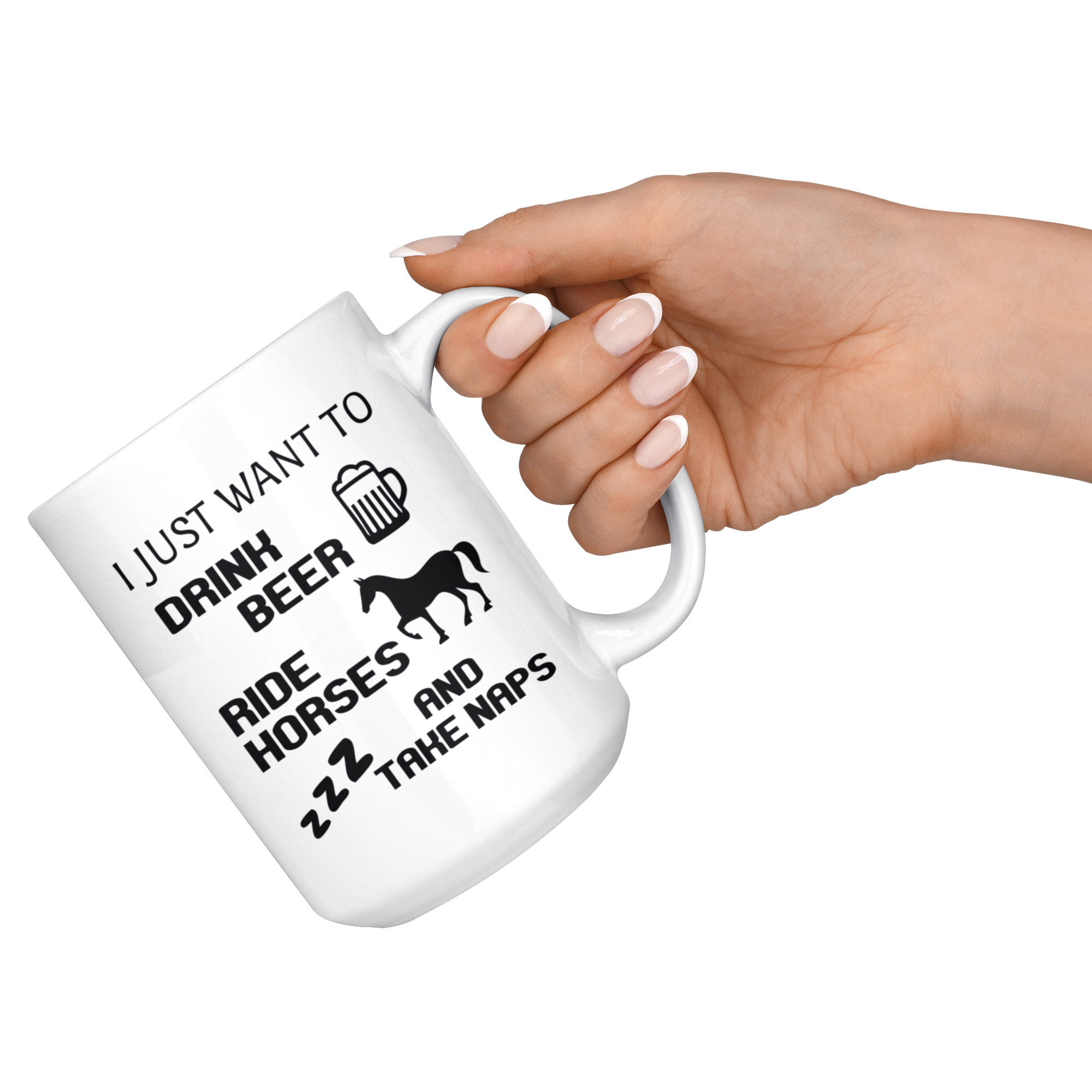 I Just Want To Drink Beer And Ride Gift, Christmas, Birthday Present, White Mug 11oz, White Mug 15oz