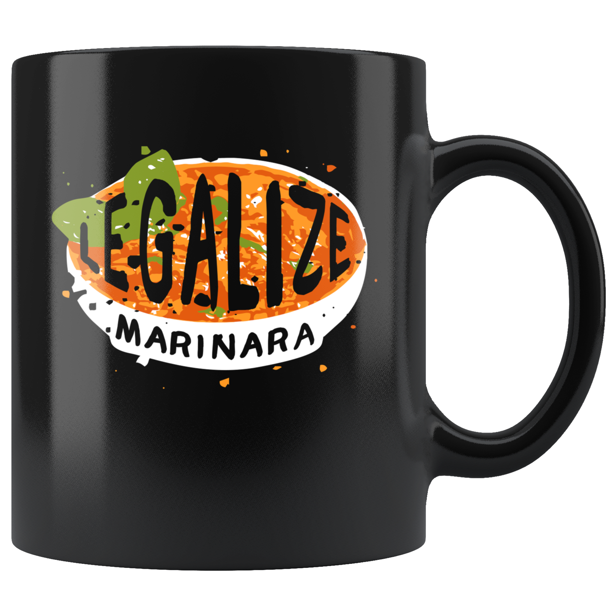 Mug Italian-American, Italian Heritage Legalize marinara mug - Italian Mugs Italian Coffee Mugs (11oz) Black