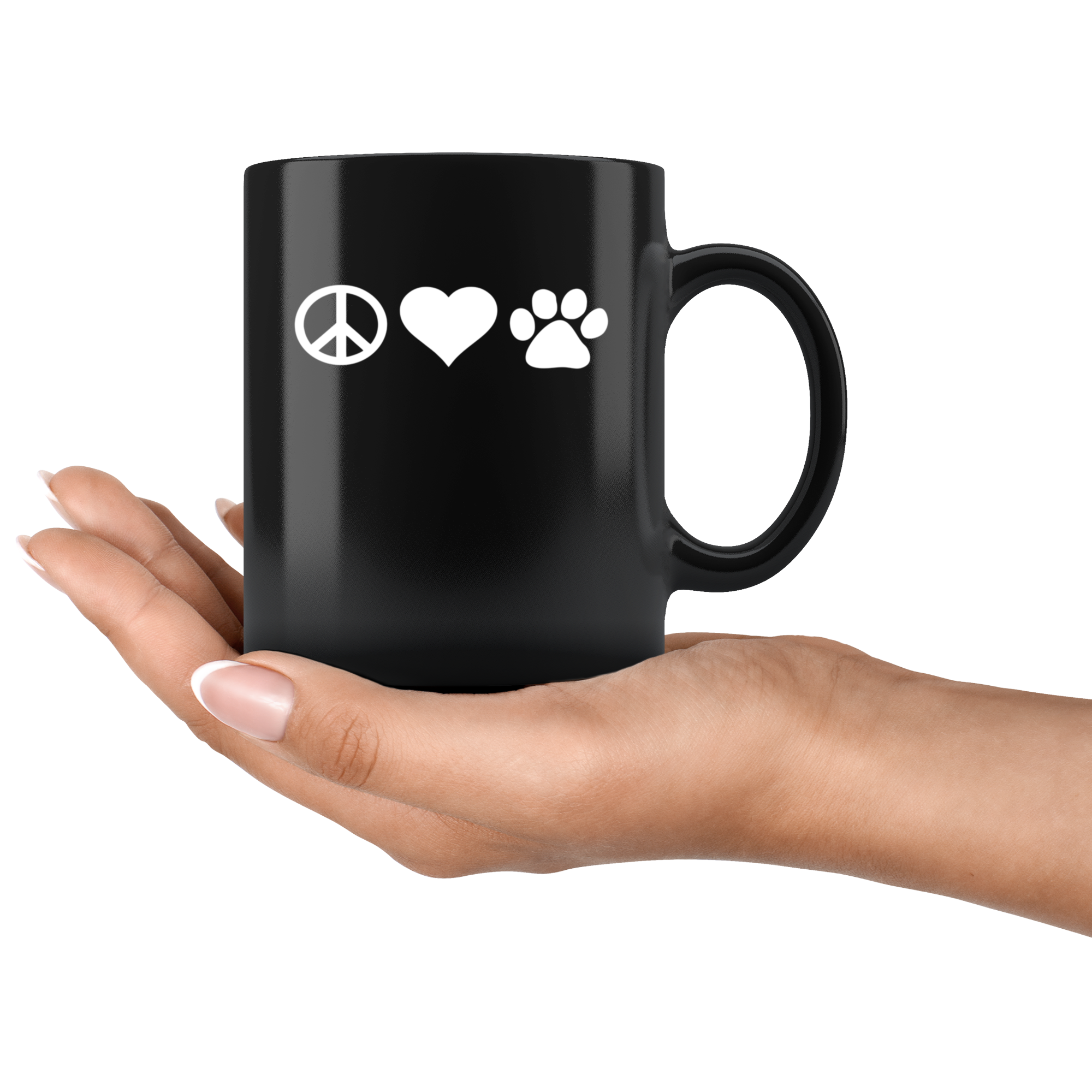 Mug Vet Tech gifts Veterinarian mug - Peace love paws mug - Vet Nurse coffee mug Veterinary coffee cup Black (11oz)