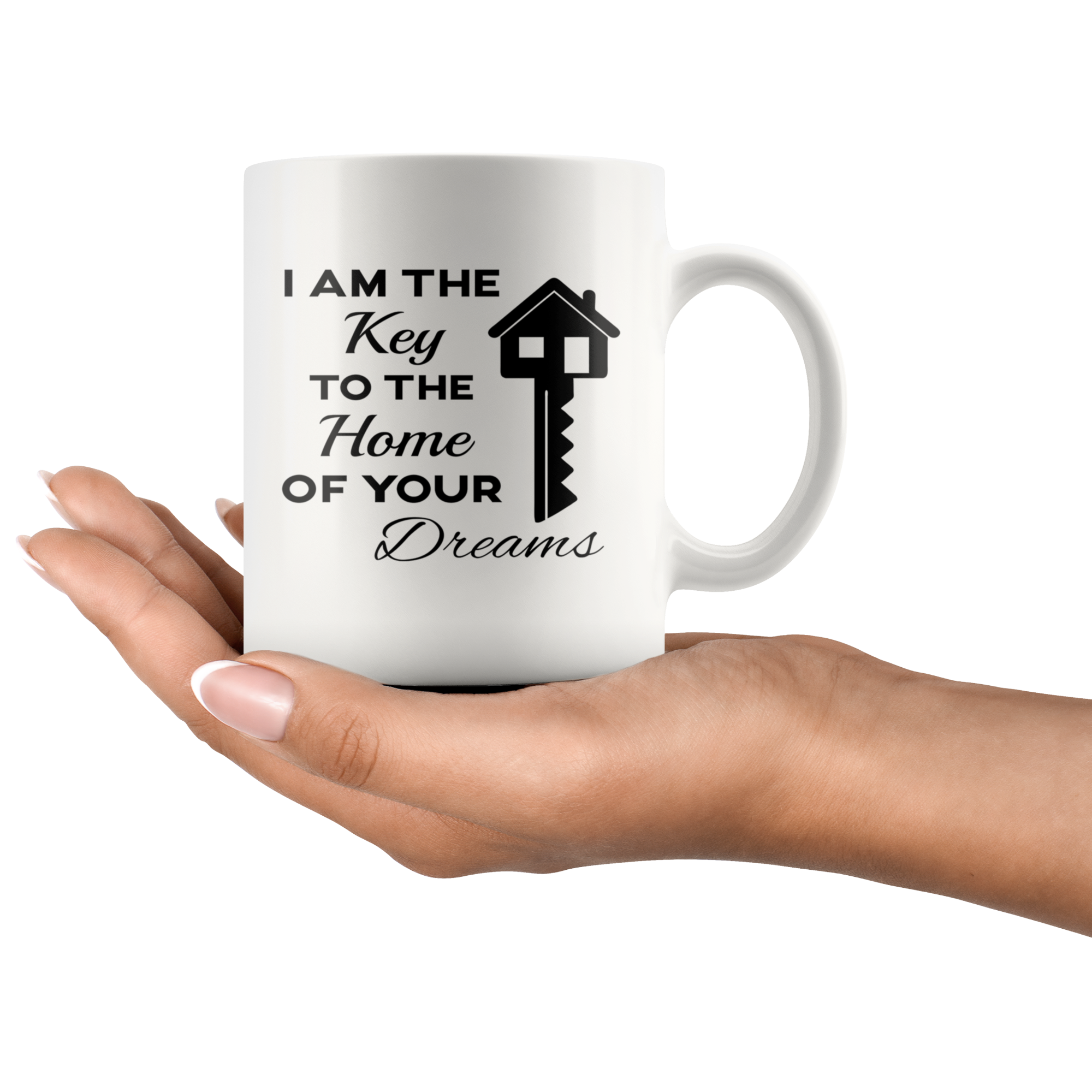 Real Estate, Real Estate Agent-I Am The Key-Birthday Present, Christmas Gift, White Mug 11oz
