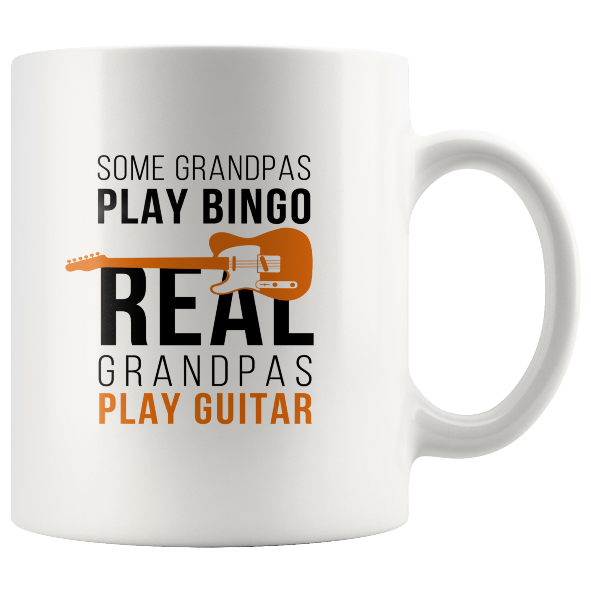 Guitars White Mug, Birthday Present, Christmas Gift, Personalized White Mug, 11oz  white mug, Cool Grandpa Gift