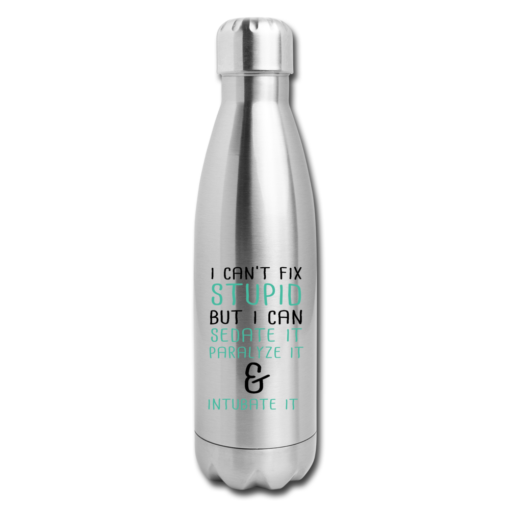 Insulated Stainless Steel Water Bottle - silver