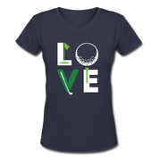 Love Golf Women's V-Neck T-Shirt - navy