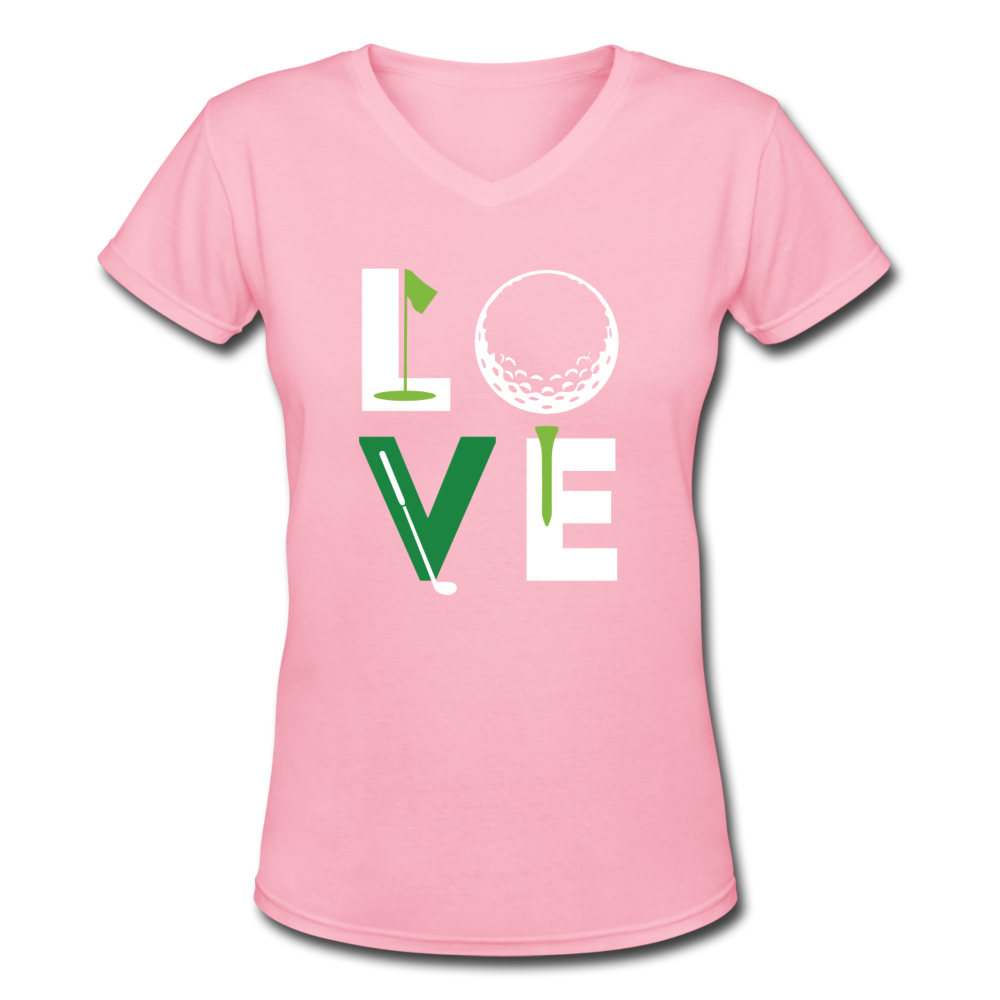 Love Golf Women's V-Neck T-Shirt - pink