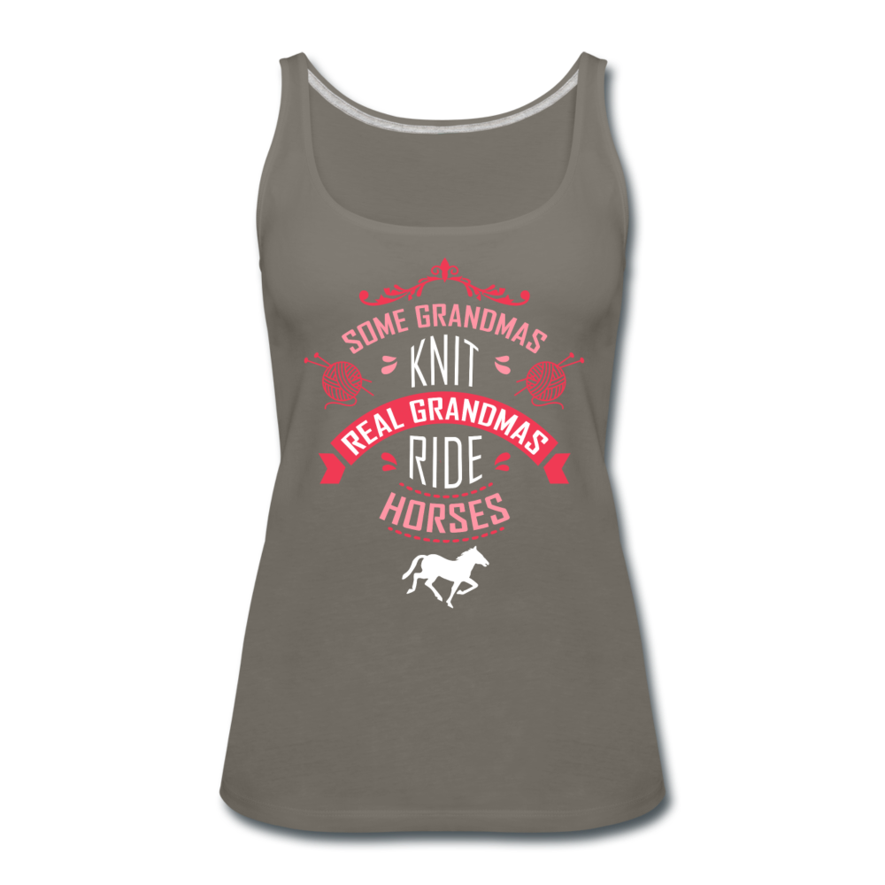 Real Grandmas ride horses Women’s Premium Tank Top - asphalt gray