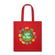 Ecology Save the planet Cotton Tote Bag - red