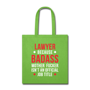 Lawyer Badass Job Title Cotton Tote Bag, - lime green
