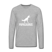 Papasaurus Men's Premium Long Sleeve T-Shirt - heather gray