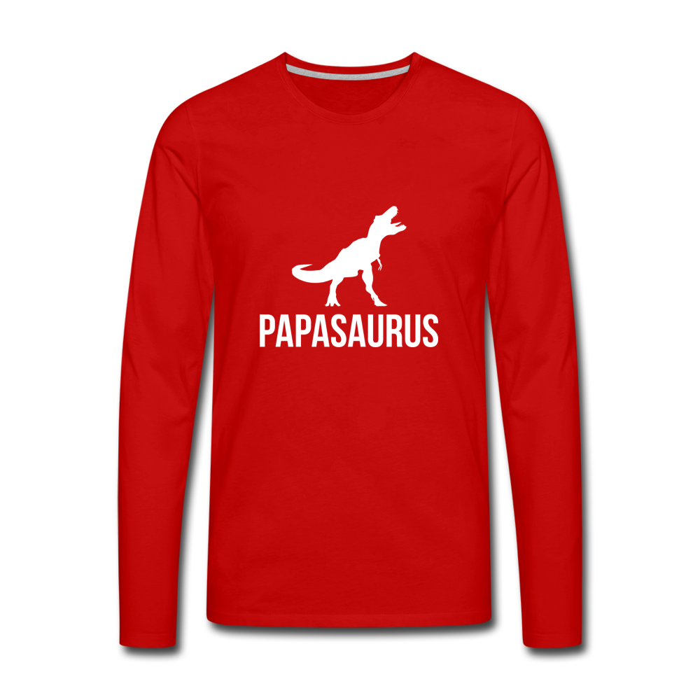 Papasaurus Men's Premium Long Sleeve T-Shirt - red