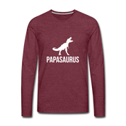 Papasaurus Men's Premium Long Sleeve T-Shirt - heather burgundy