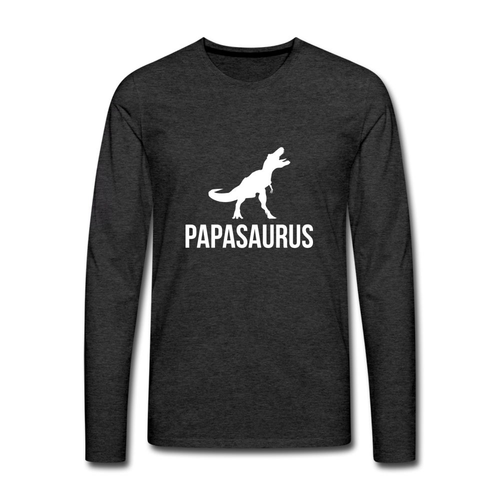 Papasaurus Men's Premium Long Sleeve T-Shirt - charcoal grey