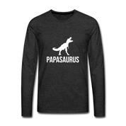Papasaurus Men's Premium Long Sleeve T-Shirt - charcoal grey