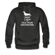 Keep Calm and Hug Your Dachshund, Unisex Hoodie - charcoal grey