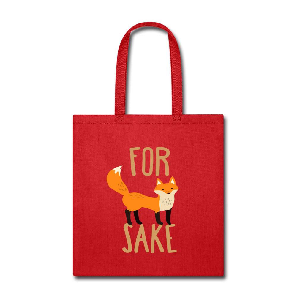 For fox Sake Tote Bag - red