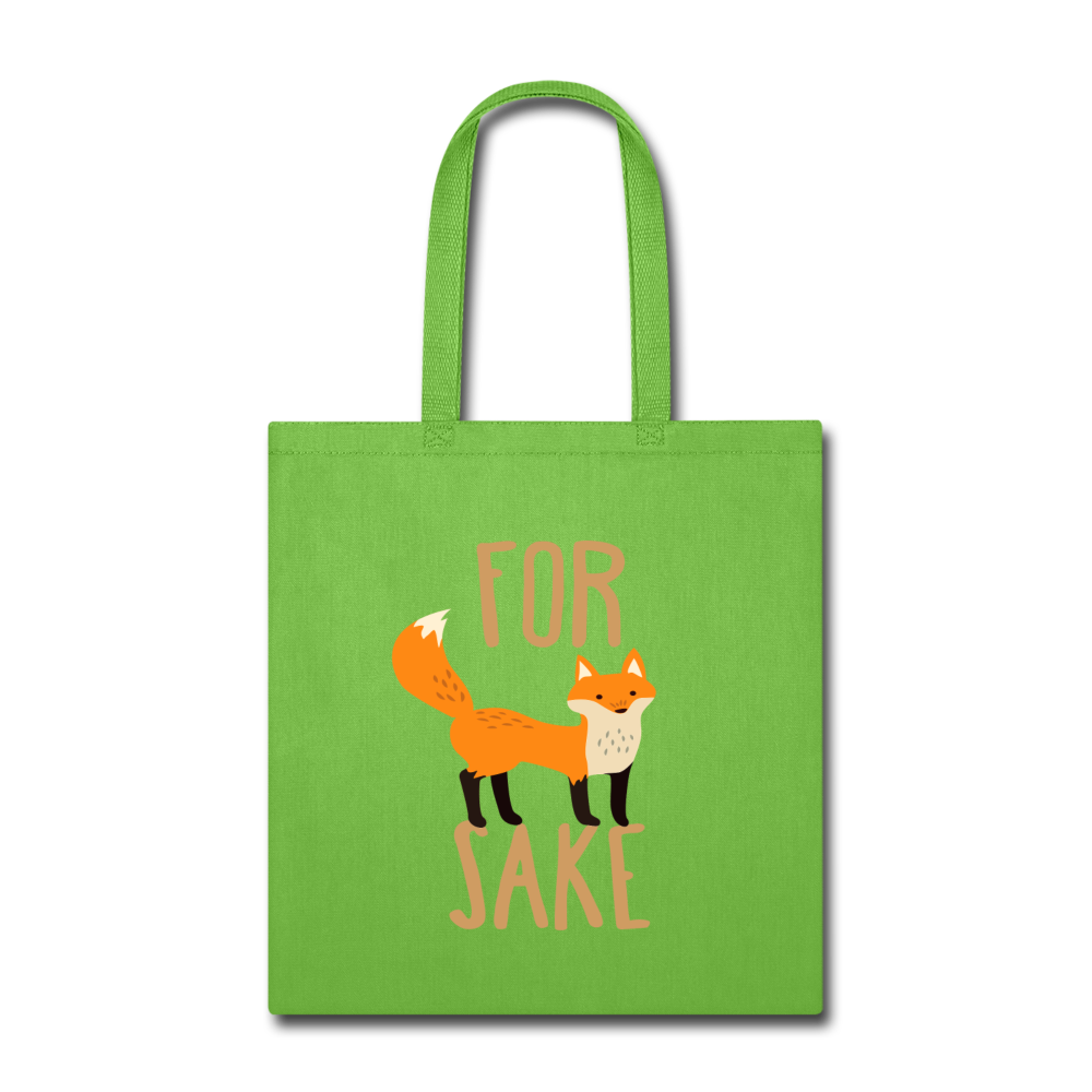 For fox Sake Tote Bag - lime green