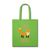 For fox Sake Tote Bag - lime green