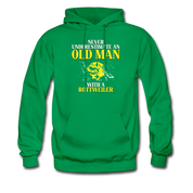 Never underestimate an old man with a Rottweiler Unisex Hoodie - kelly green
