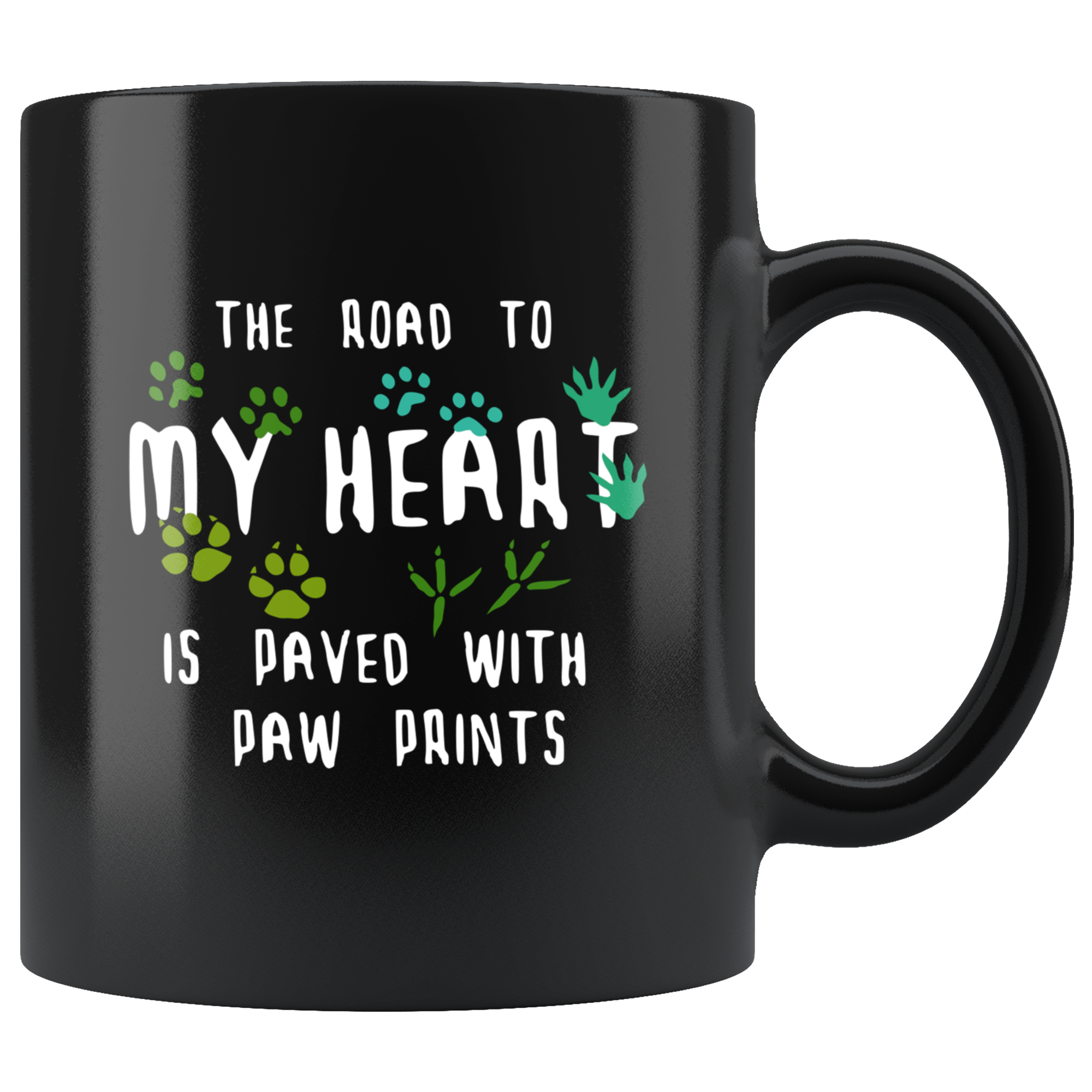 Mug Veterinarian mug The road to my heart is paved with paw prints mug - Vet Nurse coffee mug Veterinary coffee cup Black (11oz)
