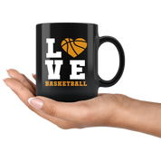 Mug Basketball Gifts - Love basketball - Basketball Mug Basketball Coffee Cup (11oz) Black