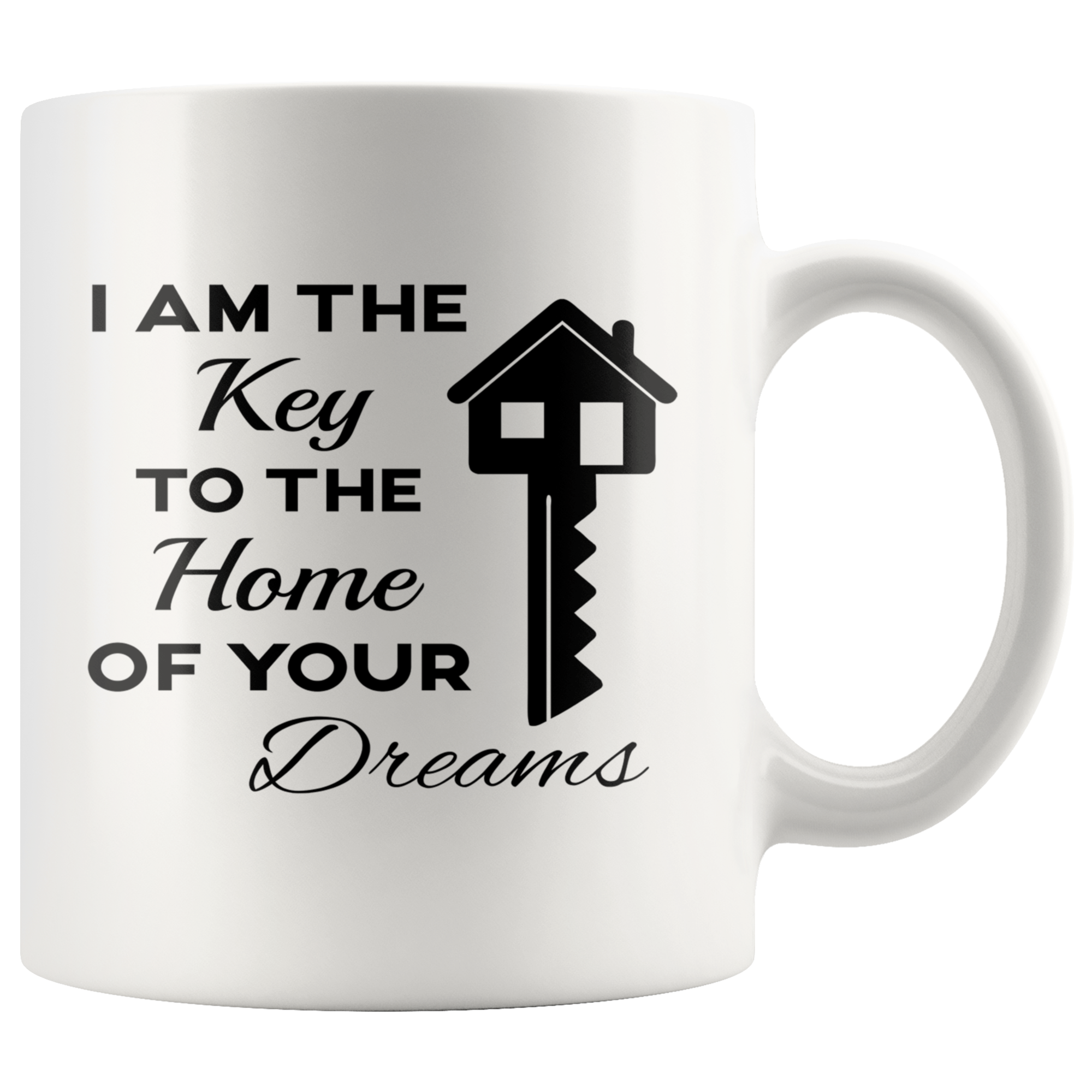 Real Estate, Real Estate Agent-I Am The Key-Birthday Present, Christmas Gift, White Mug 11oz