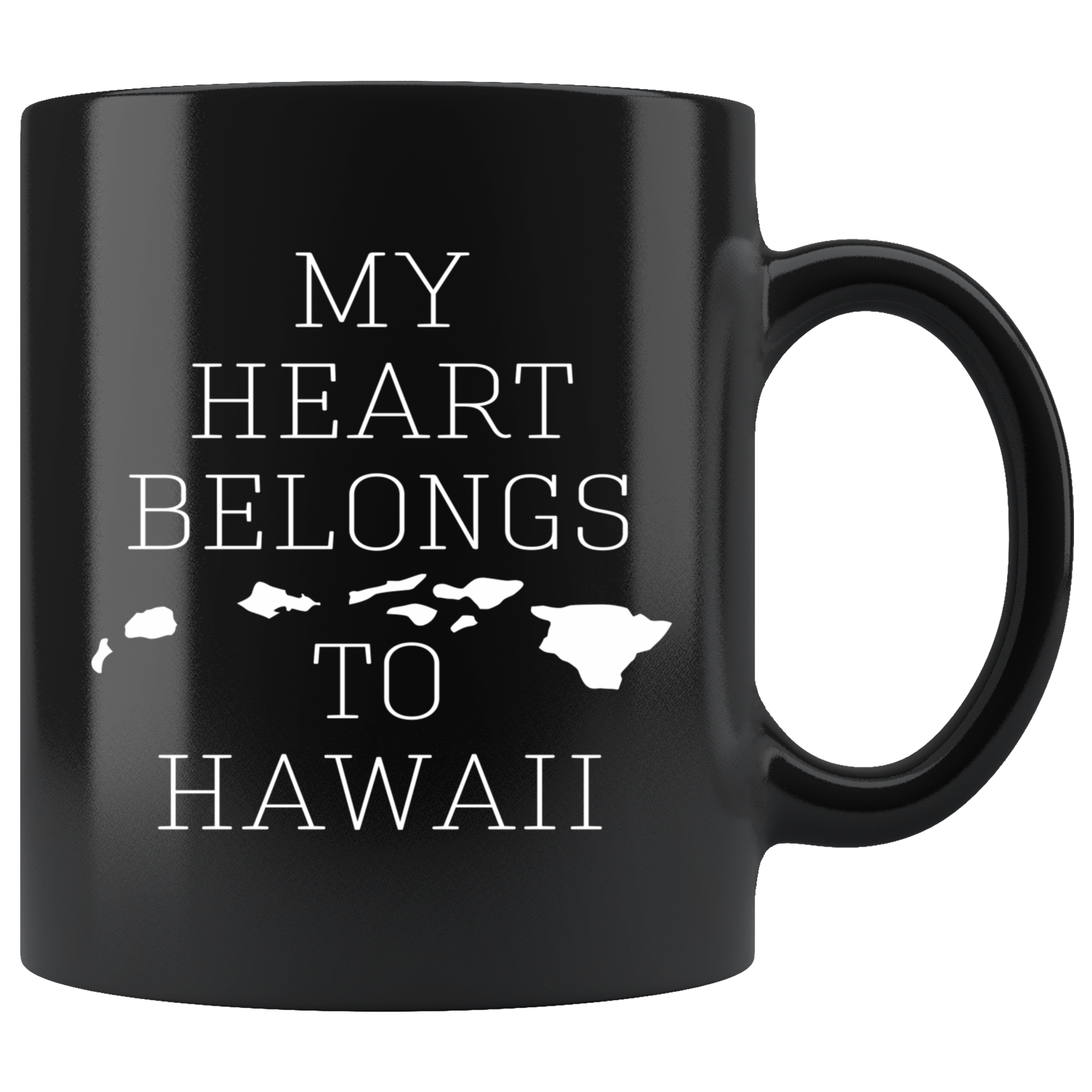 Hawaii cup Hawaii coffee mug - My heart belongs to Hawaii mug - Hawaii coffee cup Hawaii state mug 11oz Black US State mugs