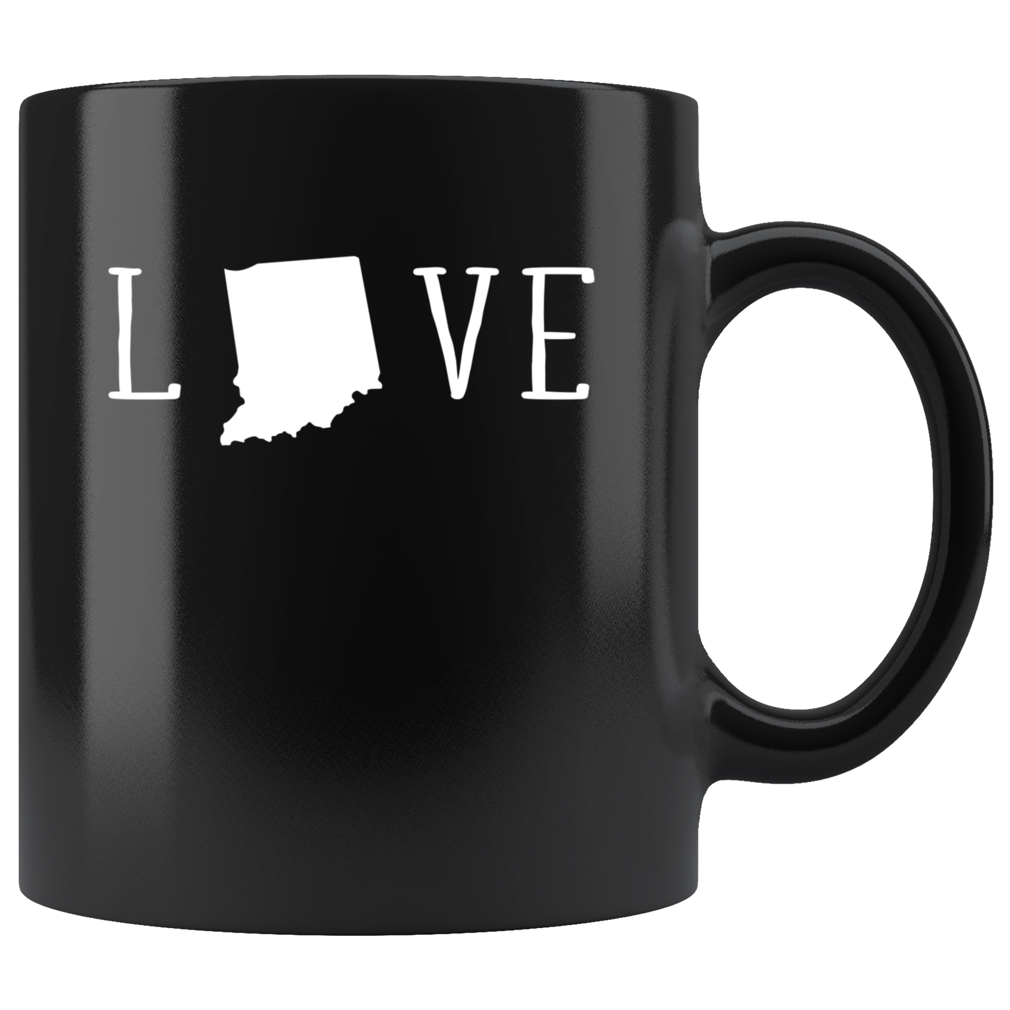 Indiana cup Indiana coffee mug - Love Indiana mug - Indiana coffee cup Indiana state mug 11oz Black US State mugs