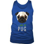 Pug Lover I love my Pug Gift, Birthday Present, Racerback, Tank Top, Summer Apparel