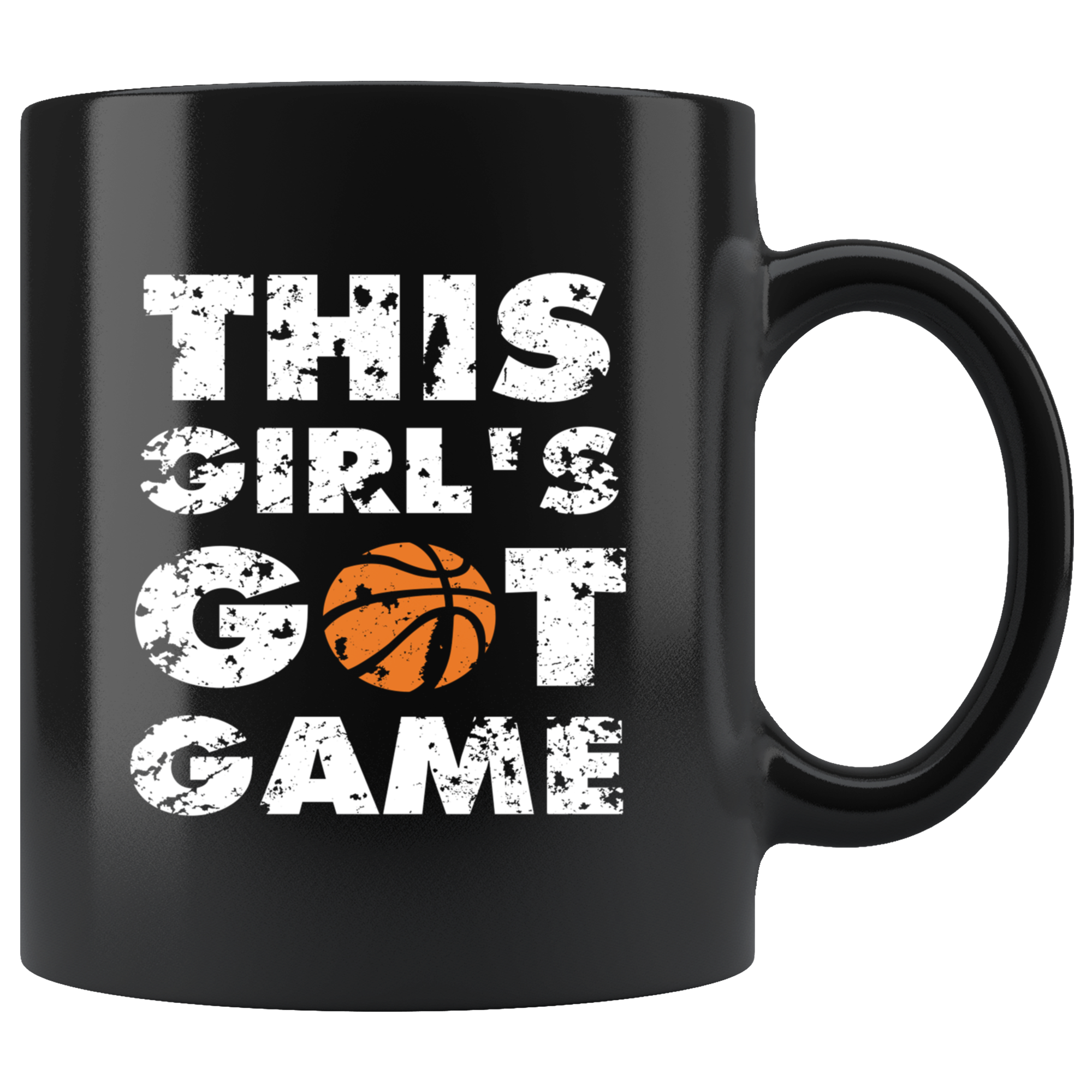 Mug Basketball Gifts - This girl's got game - Basketball Mug Basketball Coffee Cup (11oz) Black