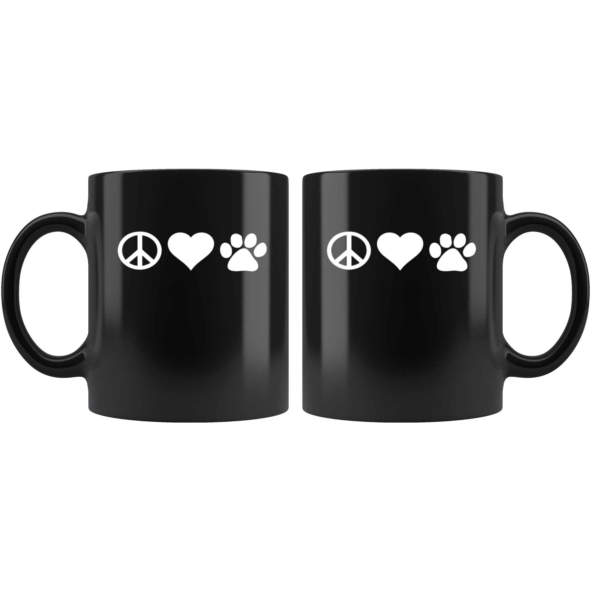 Mug Vet Tech gifts Veterinarian mug - Peace love paws mug - Vet Nurse coffee mug Veterinary coffee cup Black (11oz)